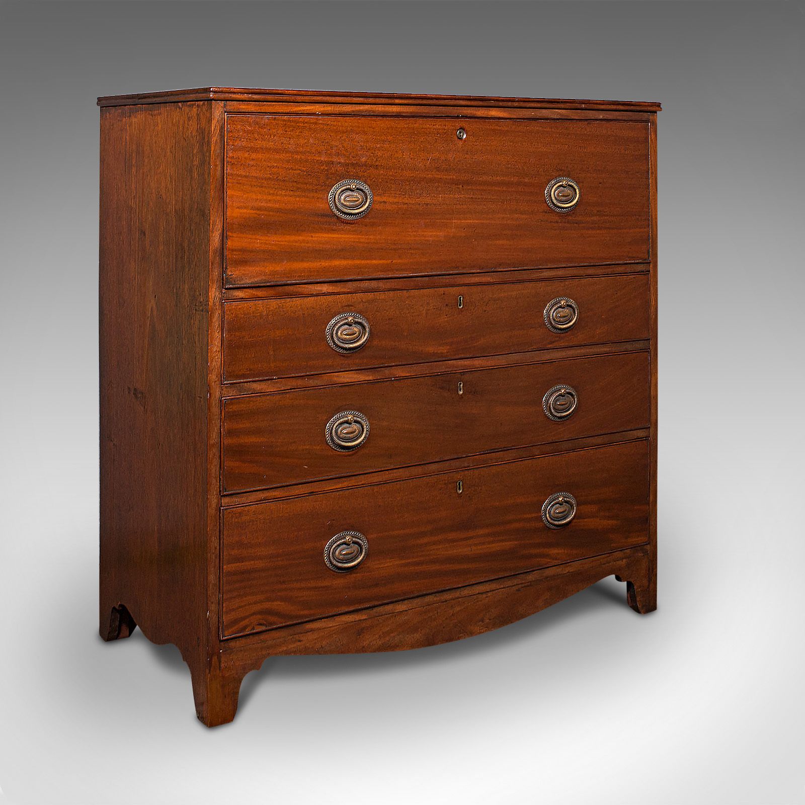 Antique Secretaire Cabinet, English, Chest Of Drawers, Bureau, C.1800 photo furniture