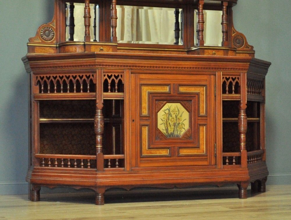 Large Antique Walnut Aesthetic Sideboard Dresser, Manner Of Lambs Of Manchester photo for sale