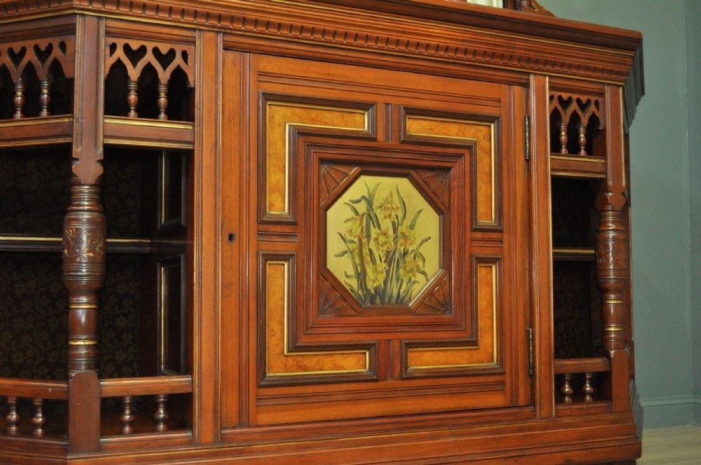 Large Antique Walnut Aesthetic Sideboard Dresser, Manner Of Lambs Of Manchester photo vinterior