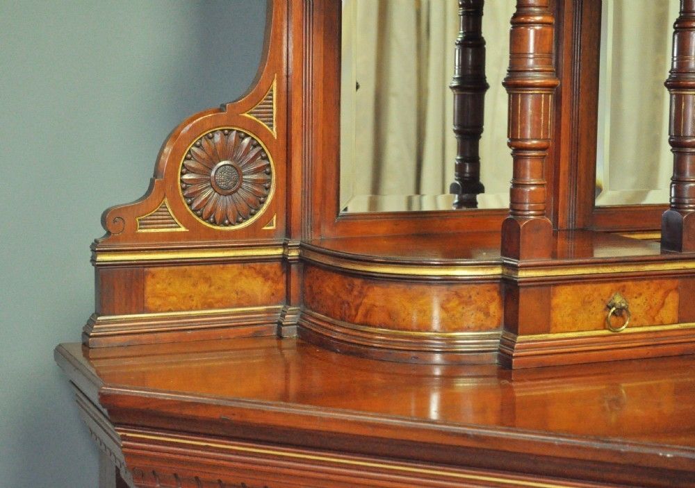 photo furniture Large Antique Walnut Aesthetic Sideboard Dresser, Manner Of Lambs Of Manchester