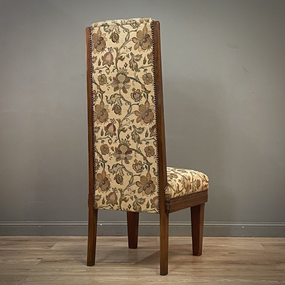 Antique High Back Walnut Upholstered Bedroom / Nursing Chair photo 235.0