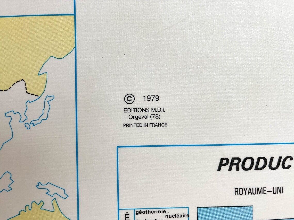 Vintage School Map Agriculture In The C.E.E / Industrial Economy In The C.E.E Mdi Year 1979 ~ Old Geography Map photo vinterior