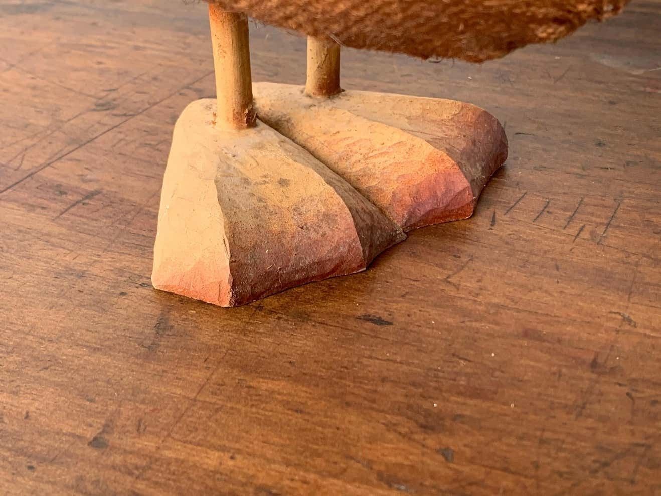 Paire de canards en osier tressé mid-century, détails en bois photo vintage