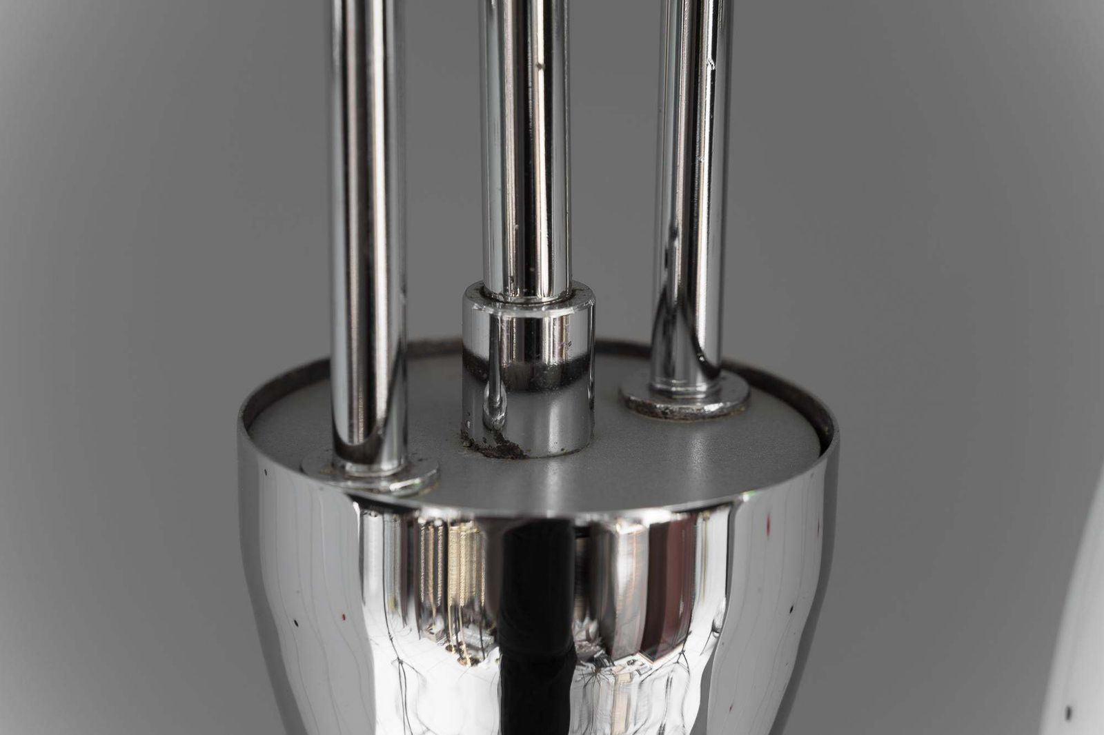 Nickel Pendant With Original Glass Shades Vienna Around 1950s photo buy
