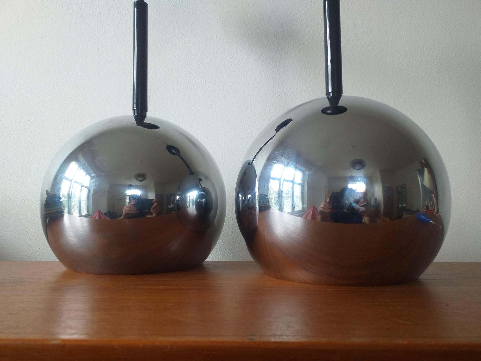 Pair Of Mid Century Pendants Staff Leuchten, Motoko Ishii, Germany, 1970s. photo vinterior