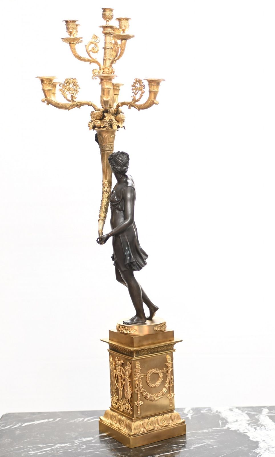 photo furniture Pair Bronze Maiden Candelabras Clodion Ormolu Classical