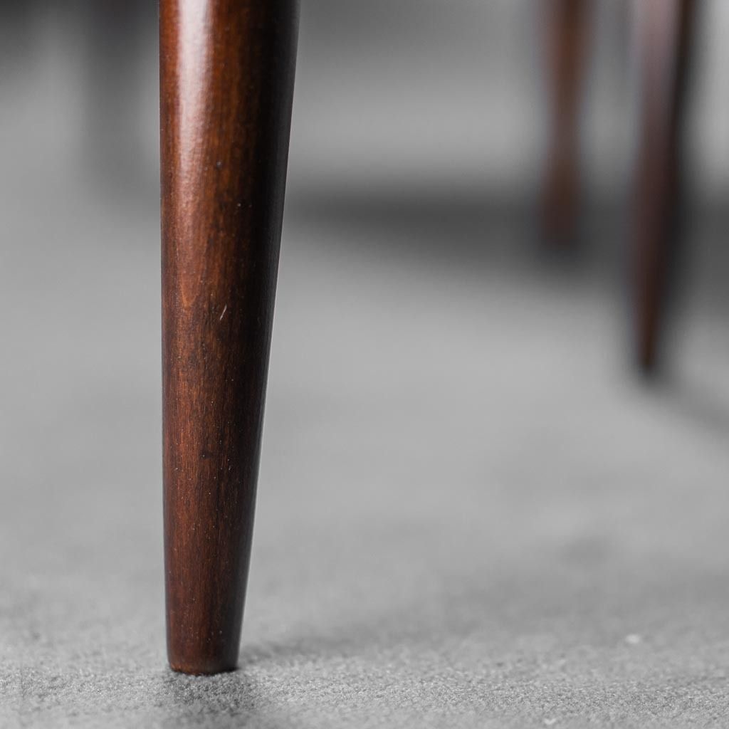 Set Of 3 Office Chairs Wood Leather 1950s Vintage Modern photo vintage