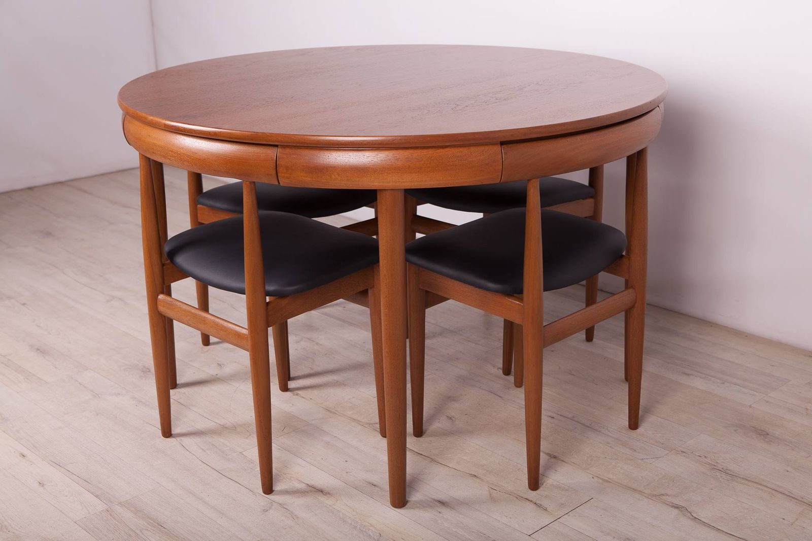 photo vintage Mid Century Teak Dining Table & Chairs By Hans Olsen For Frem Røjle, 1960s, Set Of 5