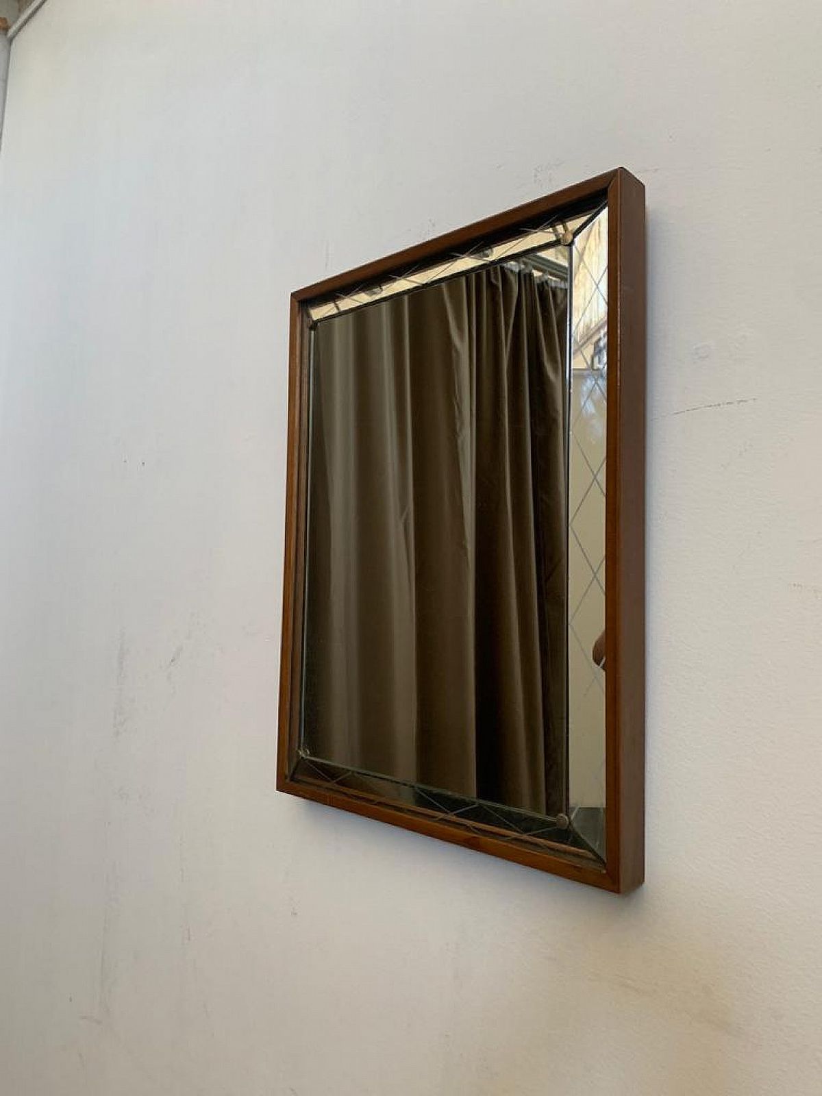 Art Deco Mirror With Raised And Engraved Edge, 1930s photo 638.56