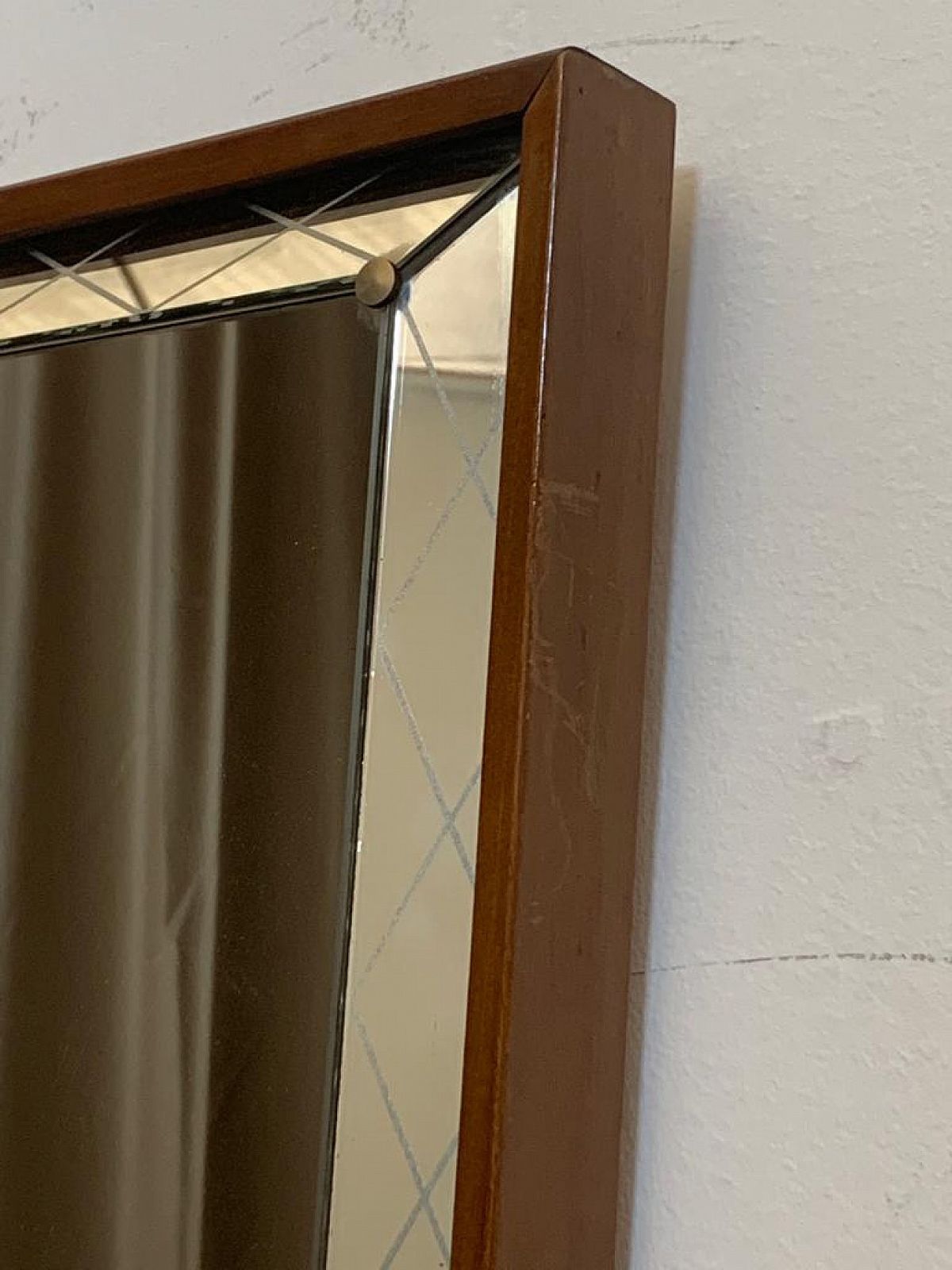 Art Deco Mirror With Raised And Engraved Edge, 1930s photo buy