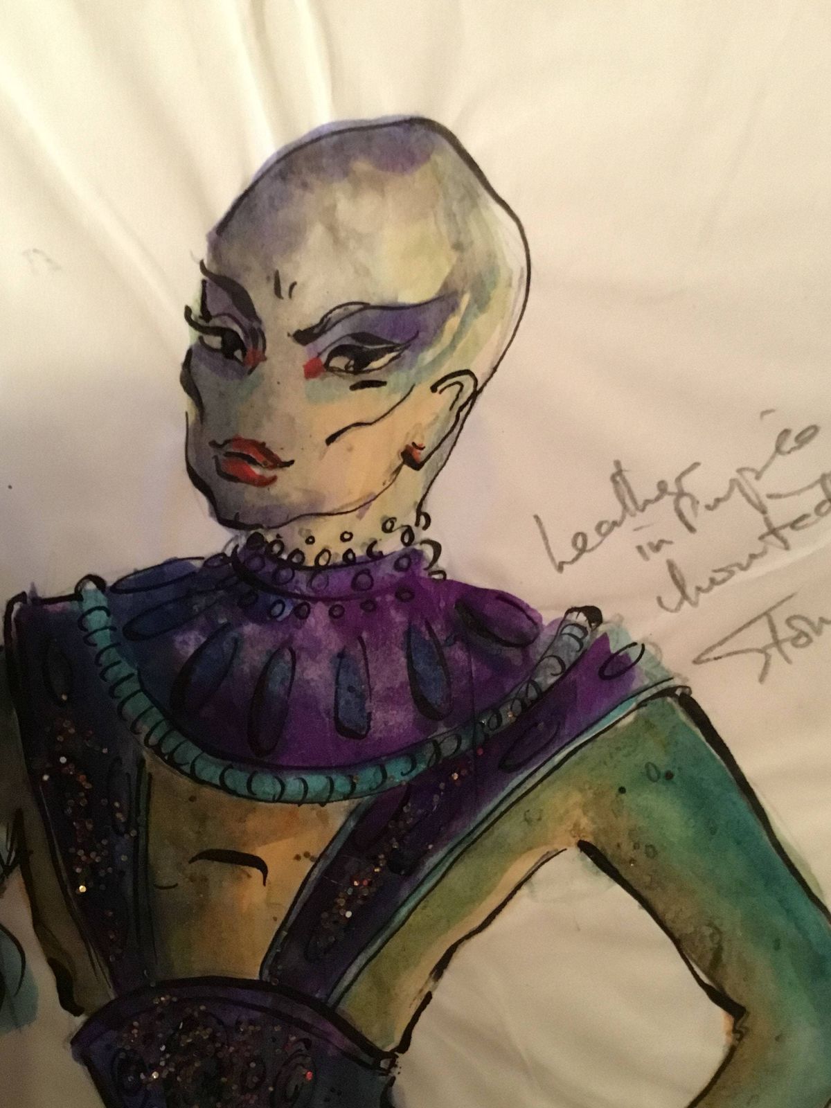 Fabulous Pair Of Original Theatre/Ballet Costume Designs By Robert St John Roper “Aladdin “ At The London Palladium 1956 photo 175.0