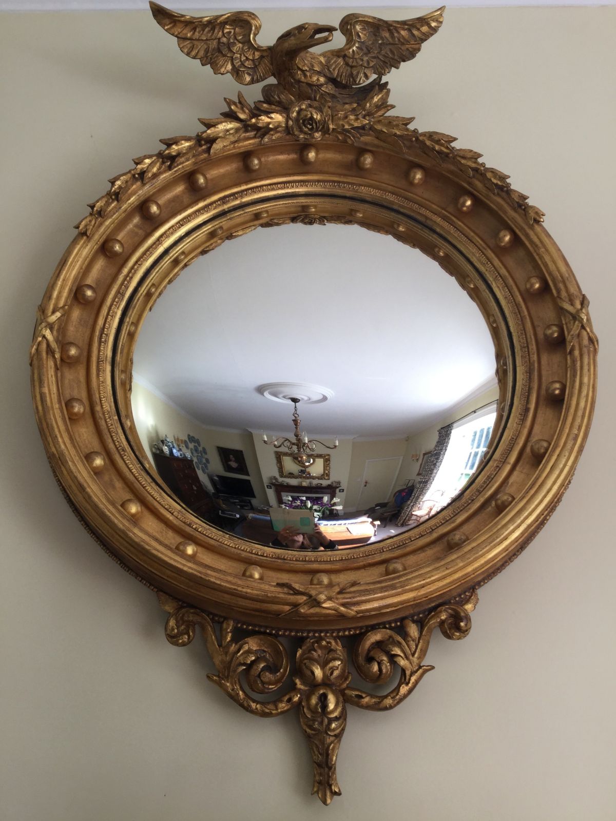 A Stunning 19th Century Convex Mirror photo for sale