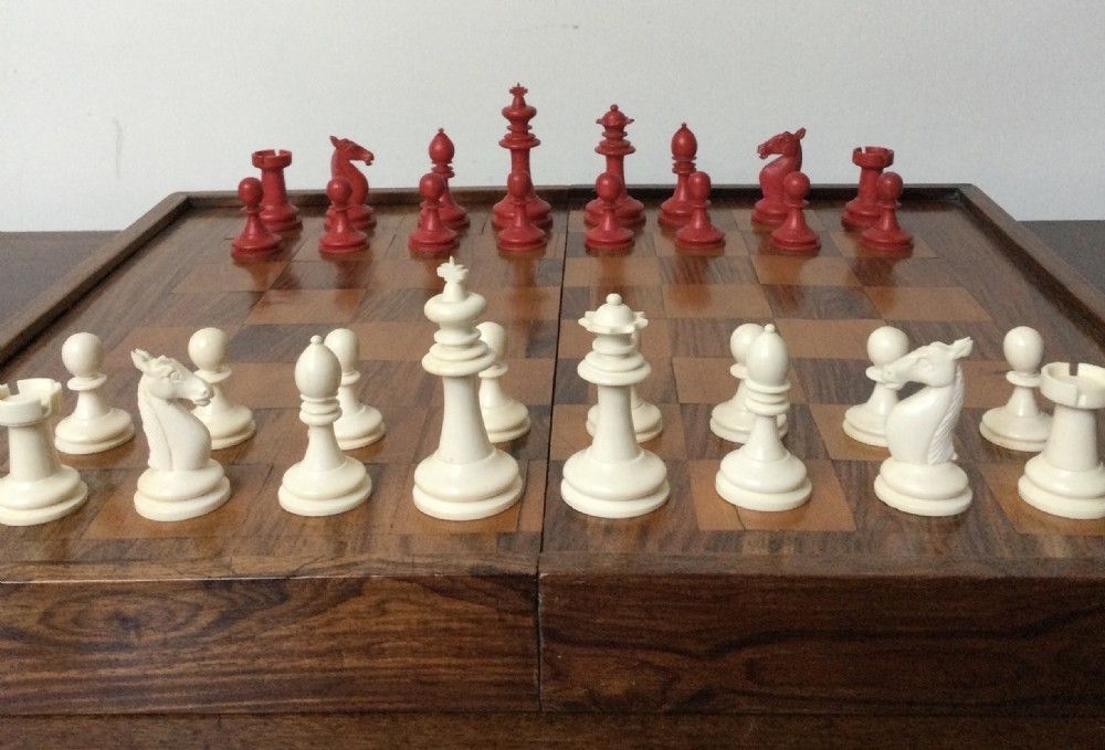 Chess Sets, 1800s, Oak, Antique photo furniture