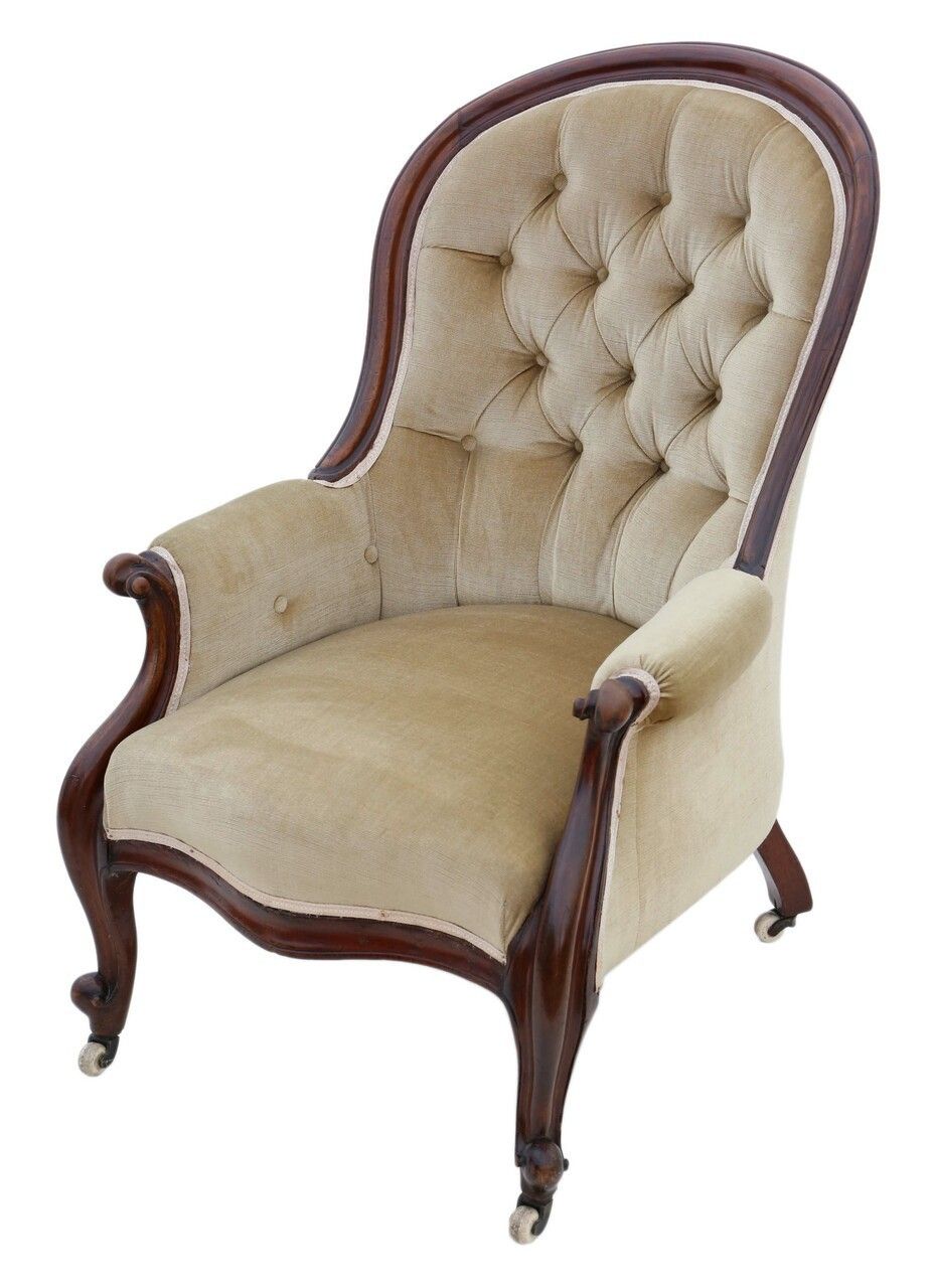 Victorian Mahogany Spoon Back Slipper Armchair C1870