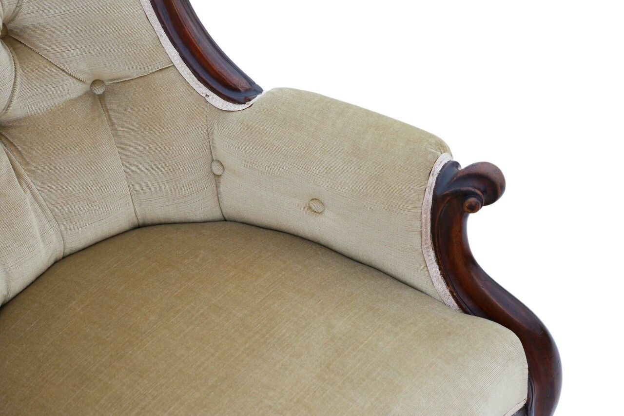 Victorian Mahogany Spoon Back Slipper Armchair C1870 photo buy