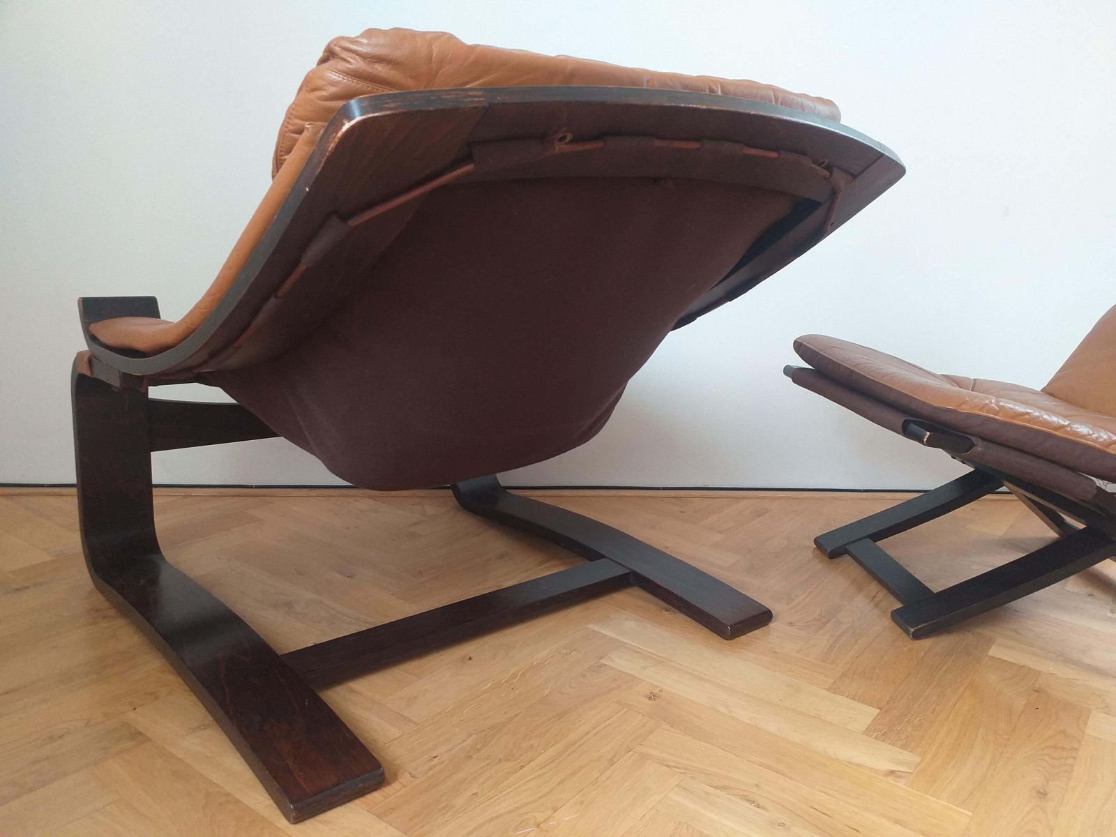 photo for sale Midcentury Lounge Chair Kroken With Ottoman, Ake Fribytter, Nelo, Sweden, 1970s