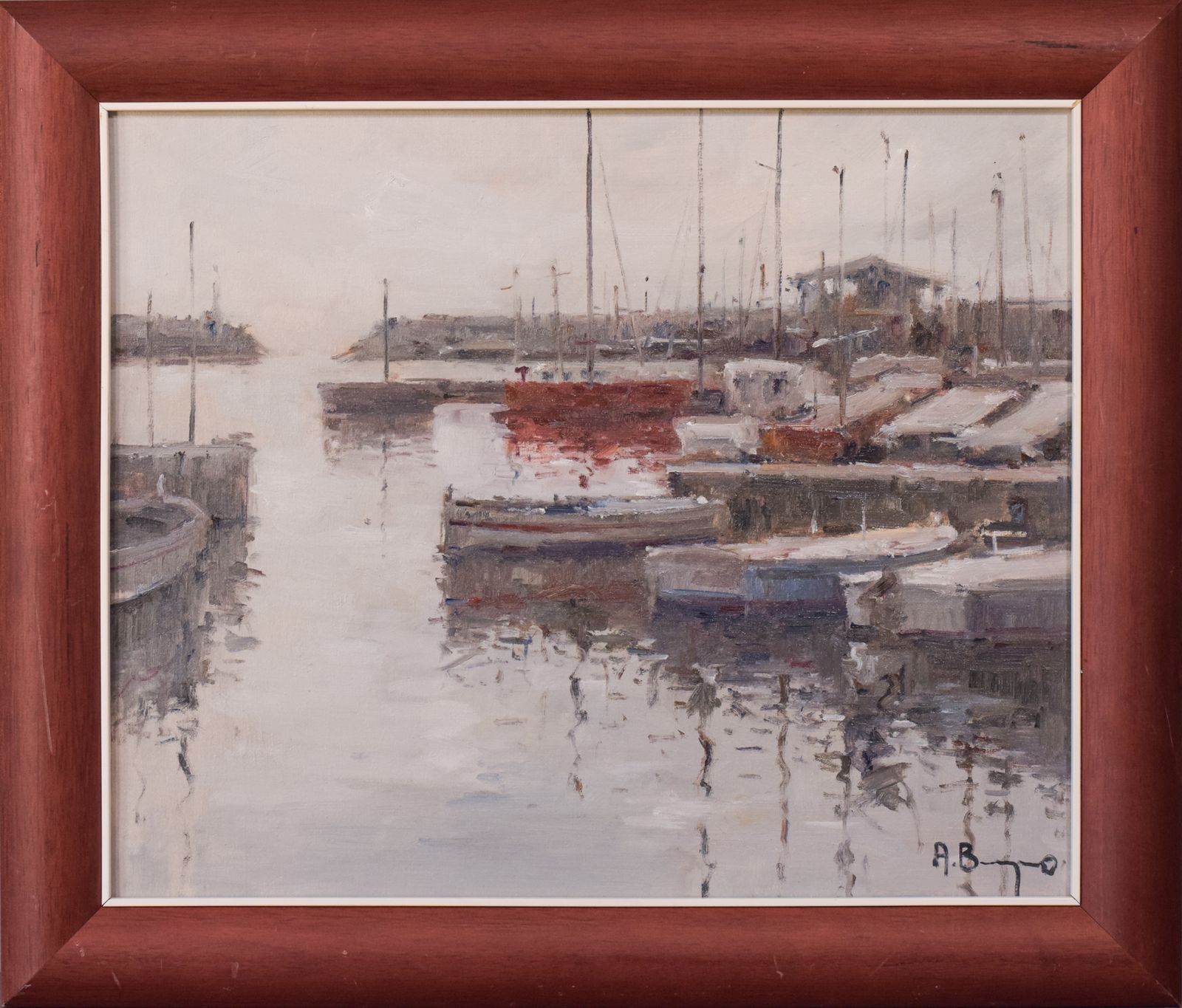 Post Impressionistisch Havenlandschap Met Vissersbootjes photo furniture