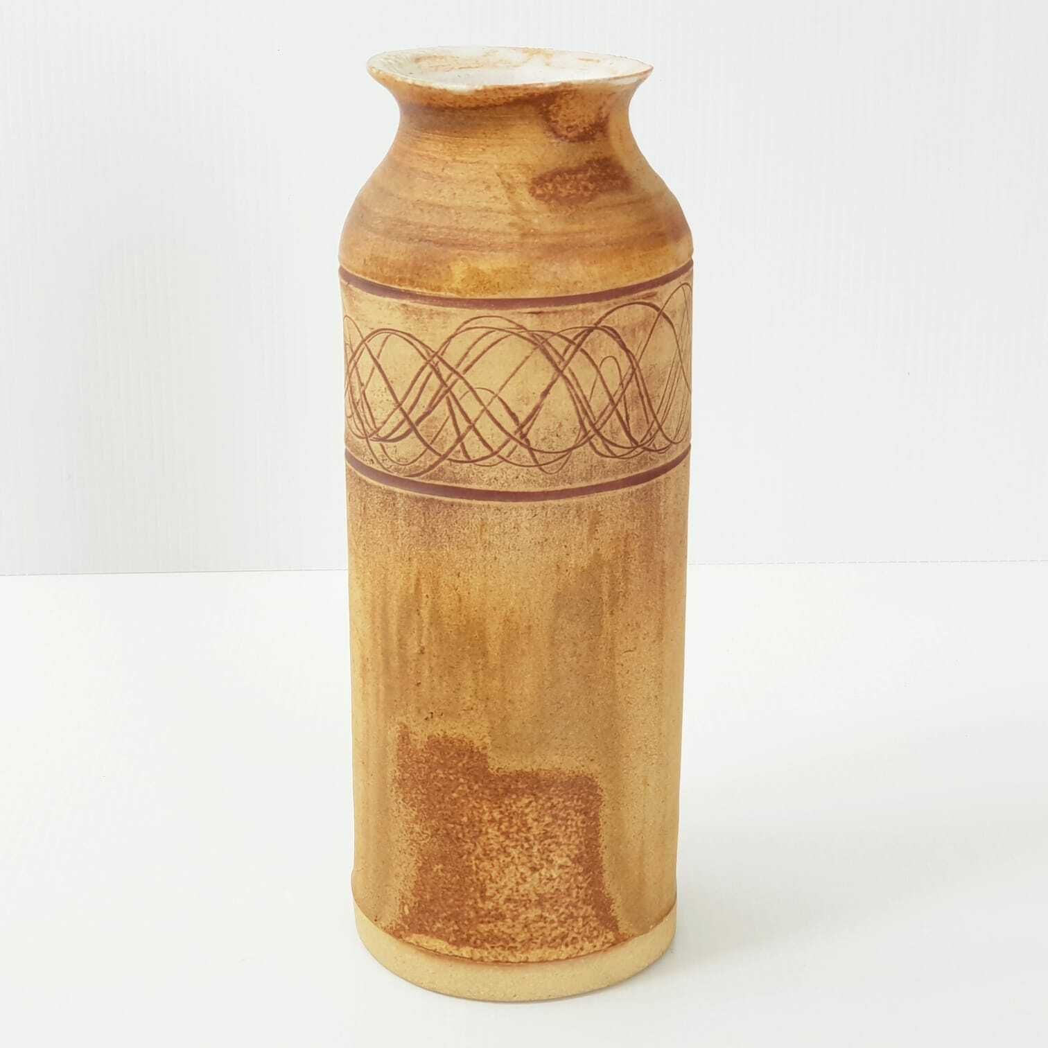 Vintage 1970 Ceramic Stoneware Vase By Vladimir Kravjansky 70s 1970s