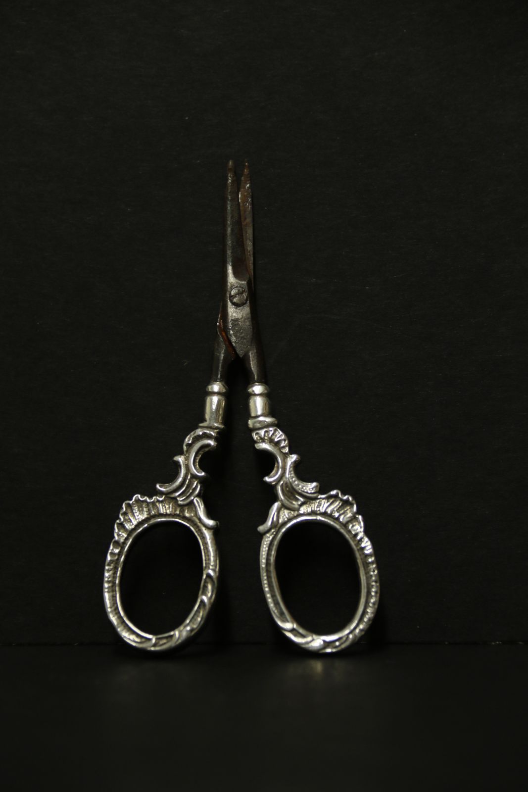 Antique Mid 19th C Silver Scissors And Sheath photo buy