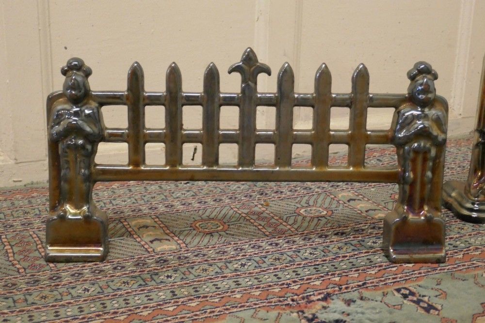 1930's Enamelled Knight Fireside Companion Set And Matching Fender photo furniture