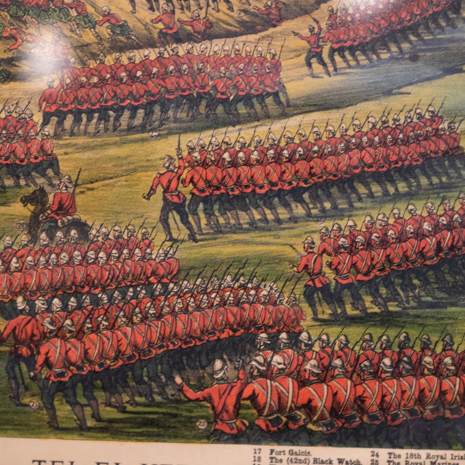 photo furniture Pair Of Antique Maple Framed Battle Scene Prints: Gw Bacon & Co