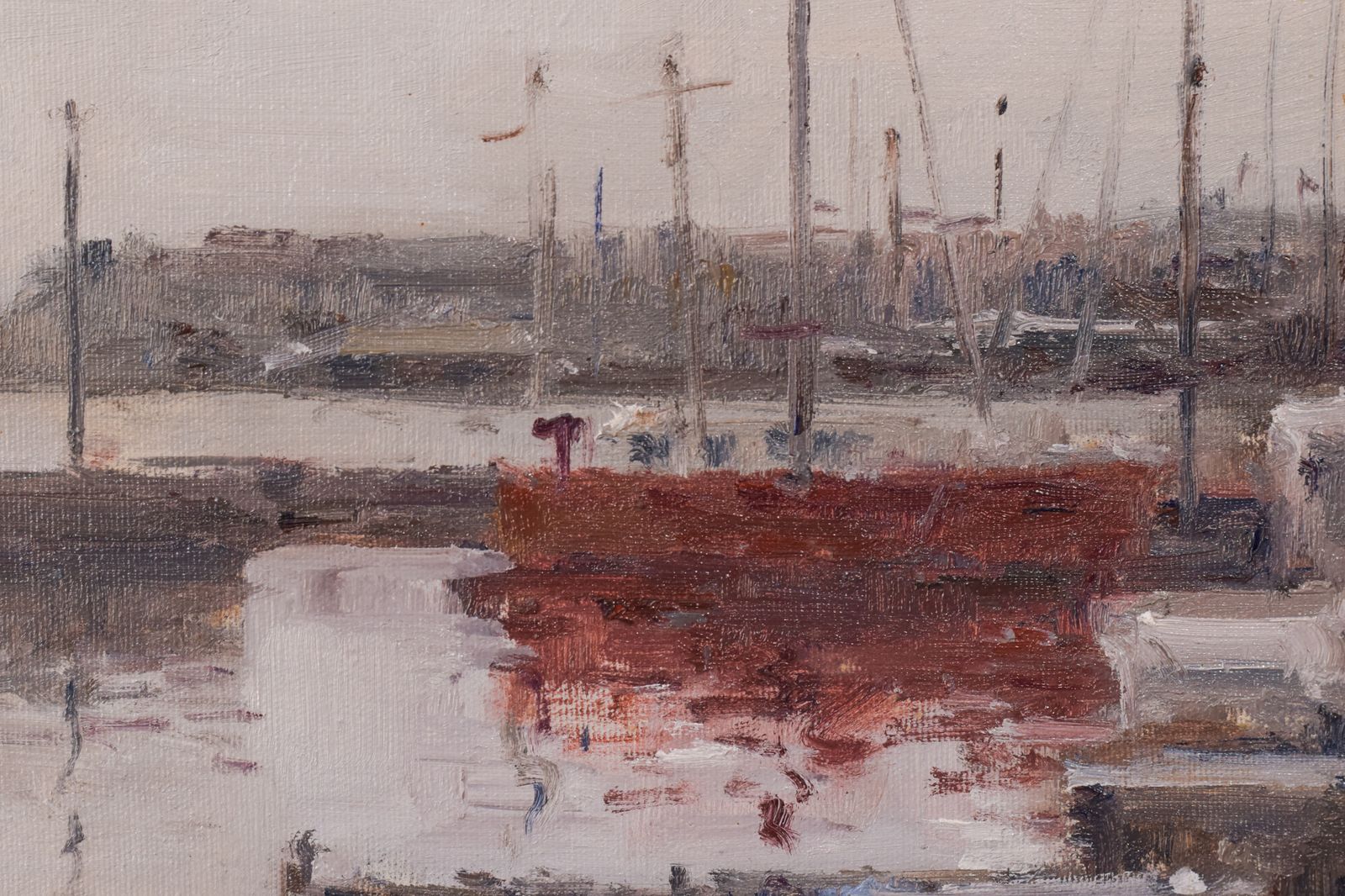 Post Impressionistisch Havenlandschap Met Vissersbootjes photo 394.0
