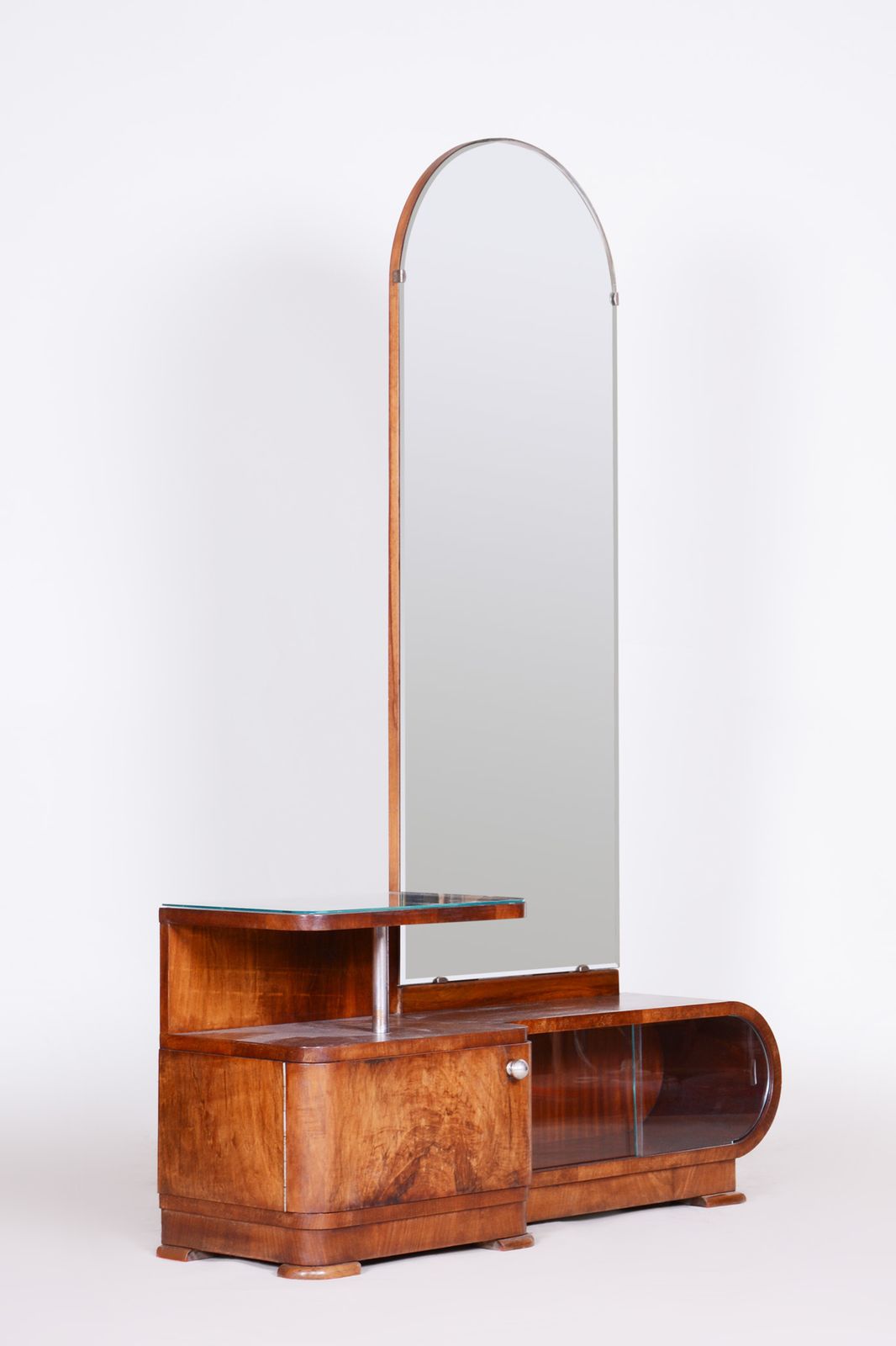 Walnut Art Deco Dressing Mirror From Czechoslovakia, Period 1920s