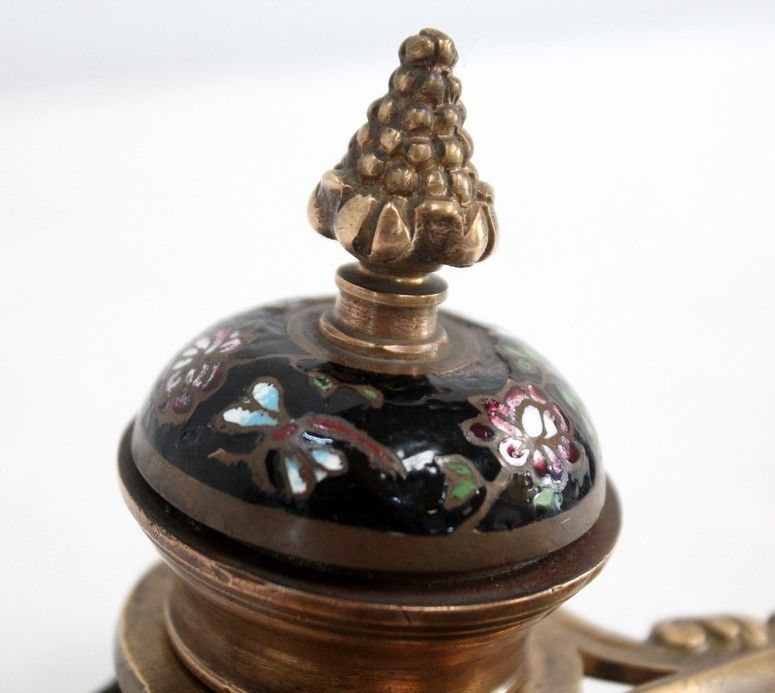 Small Inkwell In Bronze And Enamels, Napoleon III Period   19th Century photo buy