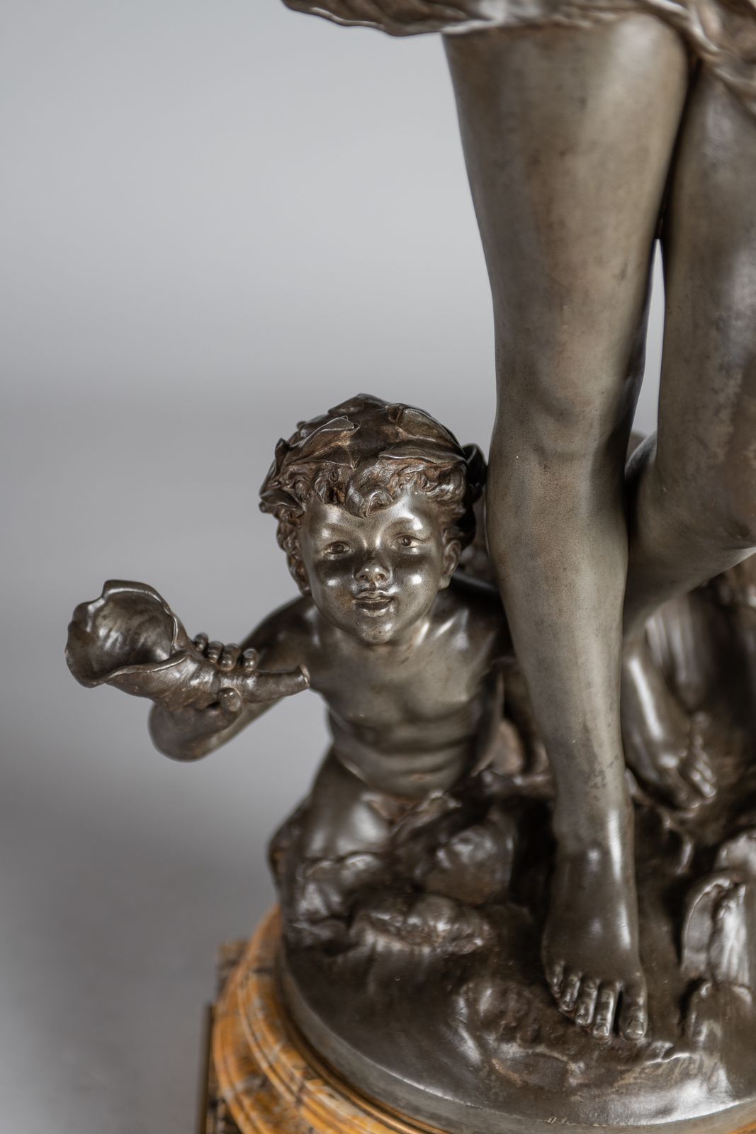 Home Decor A Stunning 19th Century French Silvered Spelter Figural Lamp Sculpture Signed Auguste Moreau photo