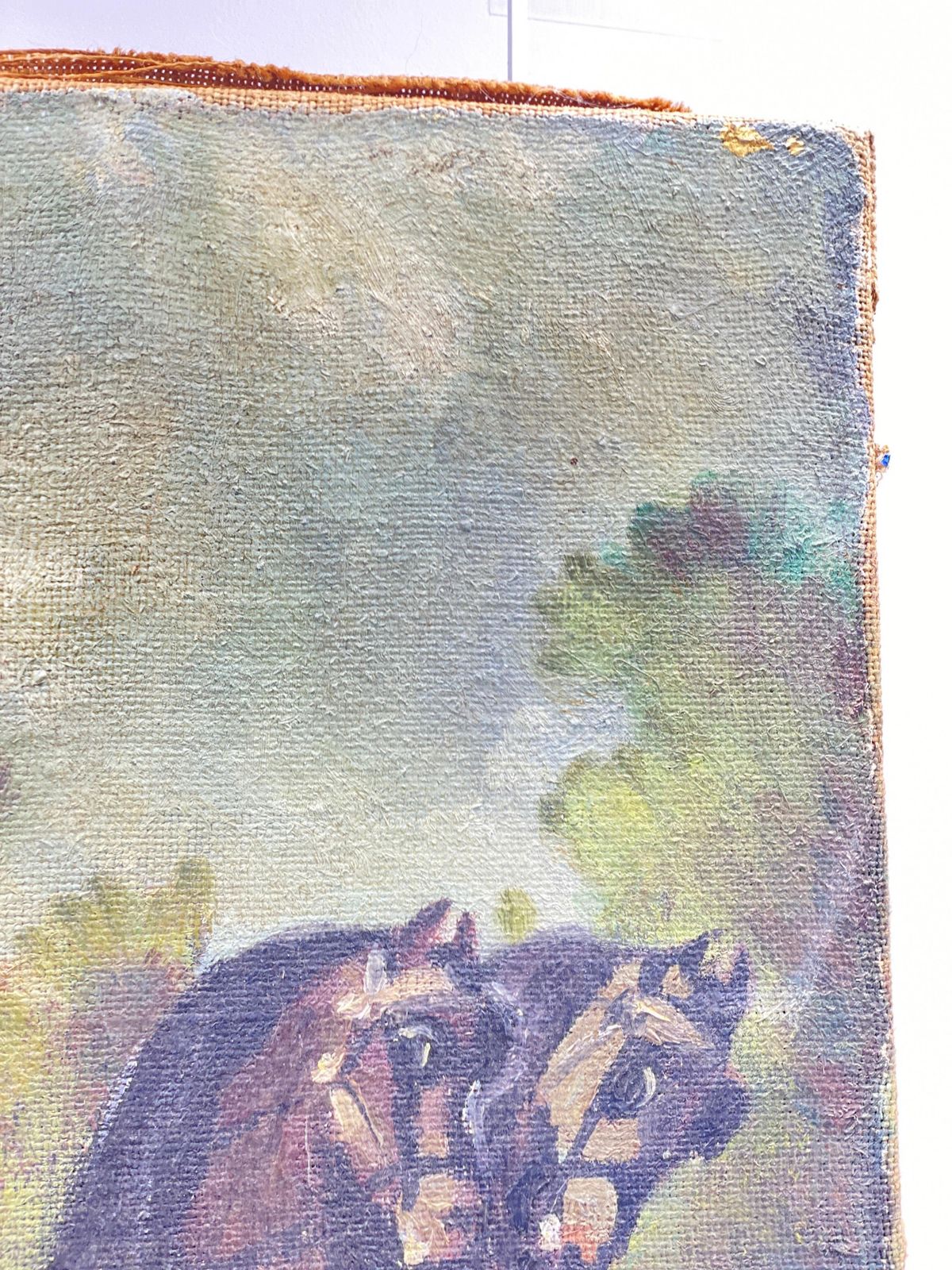 Original Oil Painting, A Couple In A Horse Team By French Painter Bousquet photo buy