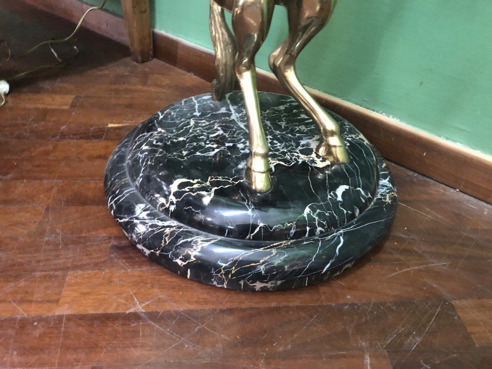 Hollywood Regency Console In Brass, Glass And Marble photo furniture