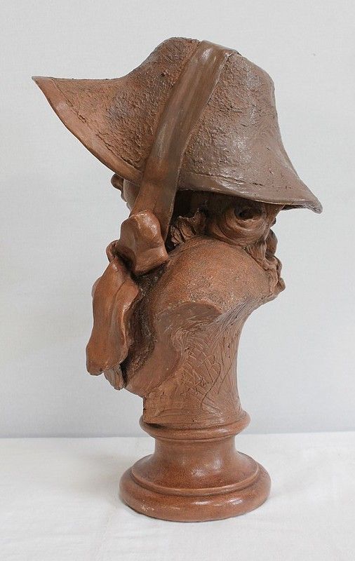 photo vinterior Important Bust Of A Woman In Terracotta, Signed A. Blanc   Period 1900