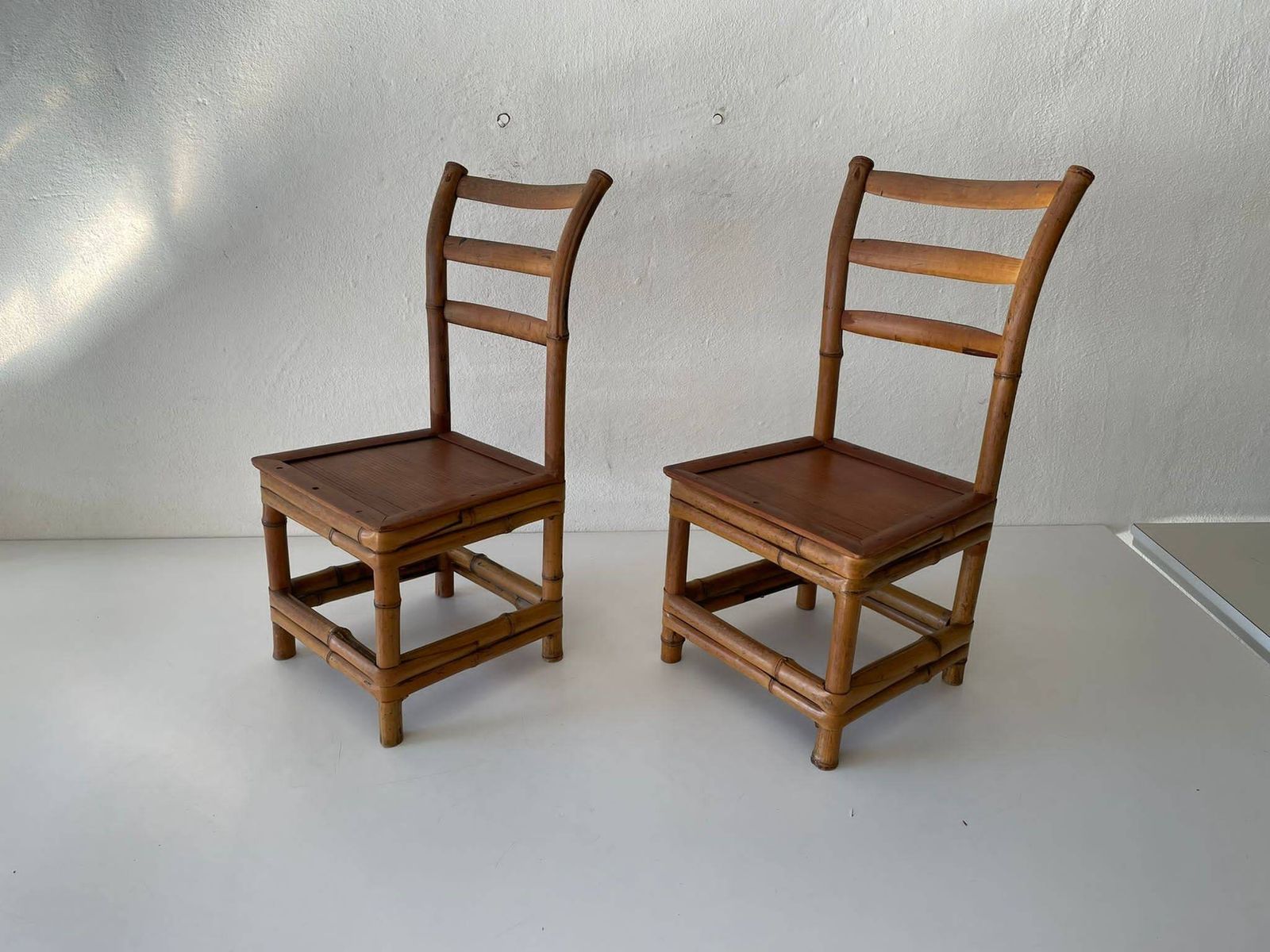 Pair Of Bamboo Kids' Chairs, 1960s photo furniture