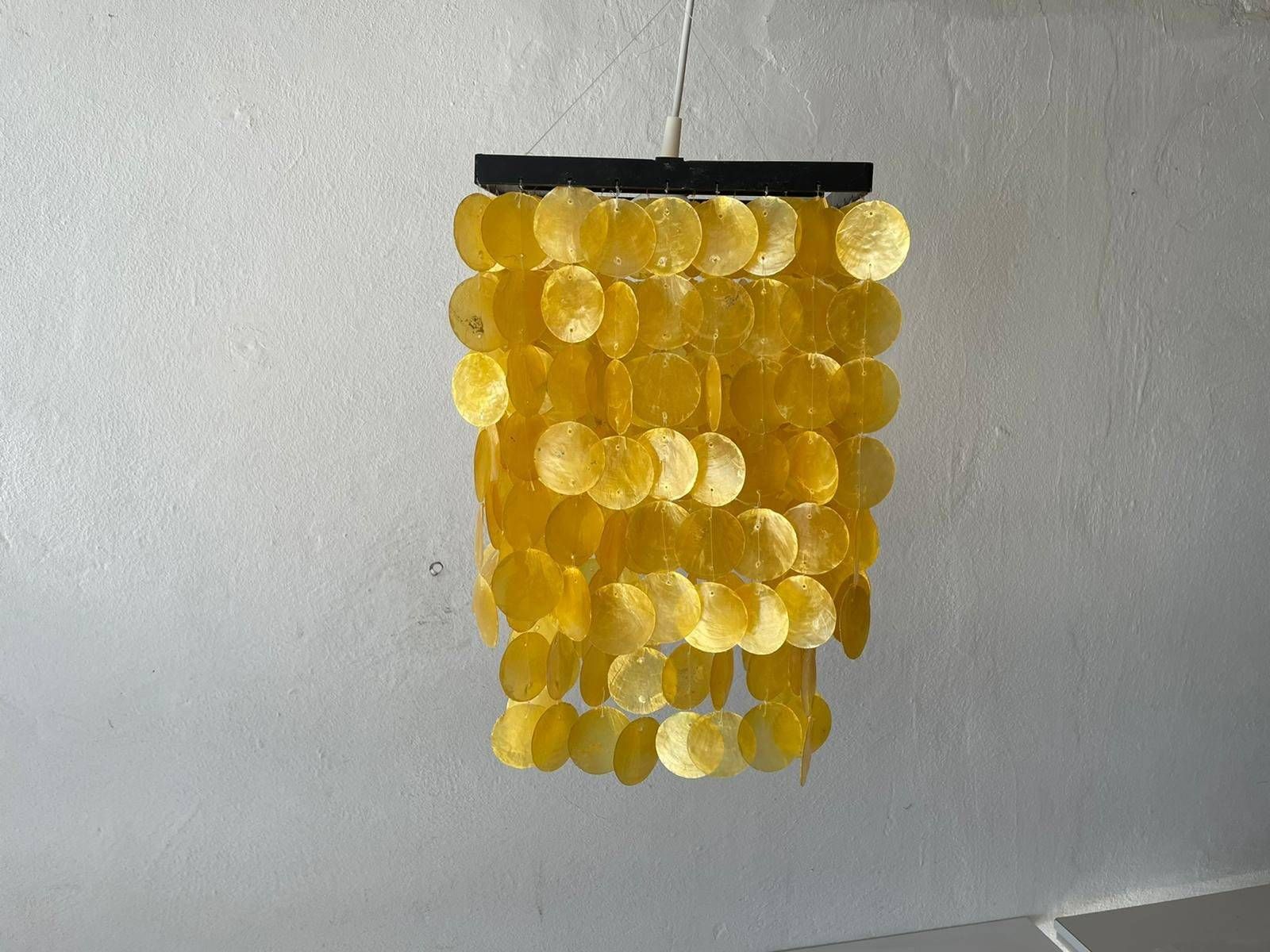 Yellow Seashell Plates Chandelier In Style Of Verner Panton, 1960s, Germany photo 1108.56
