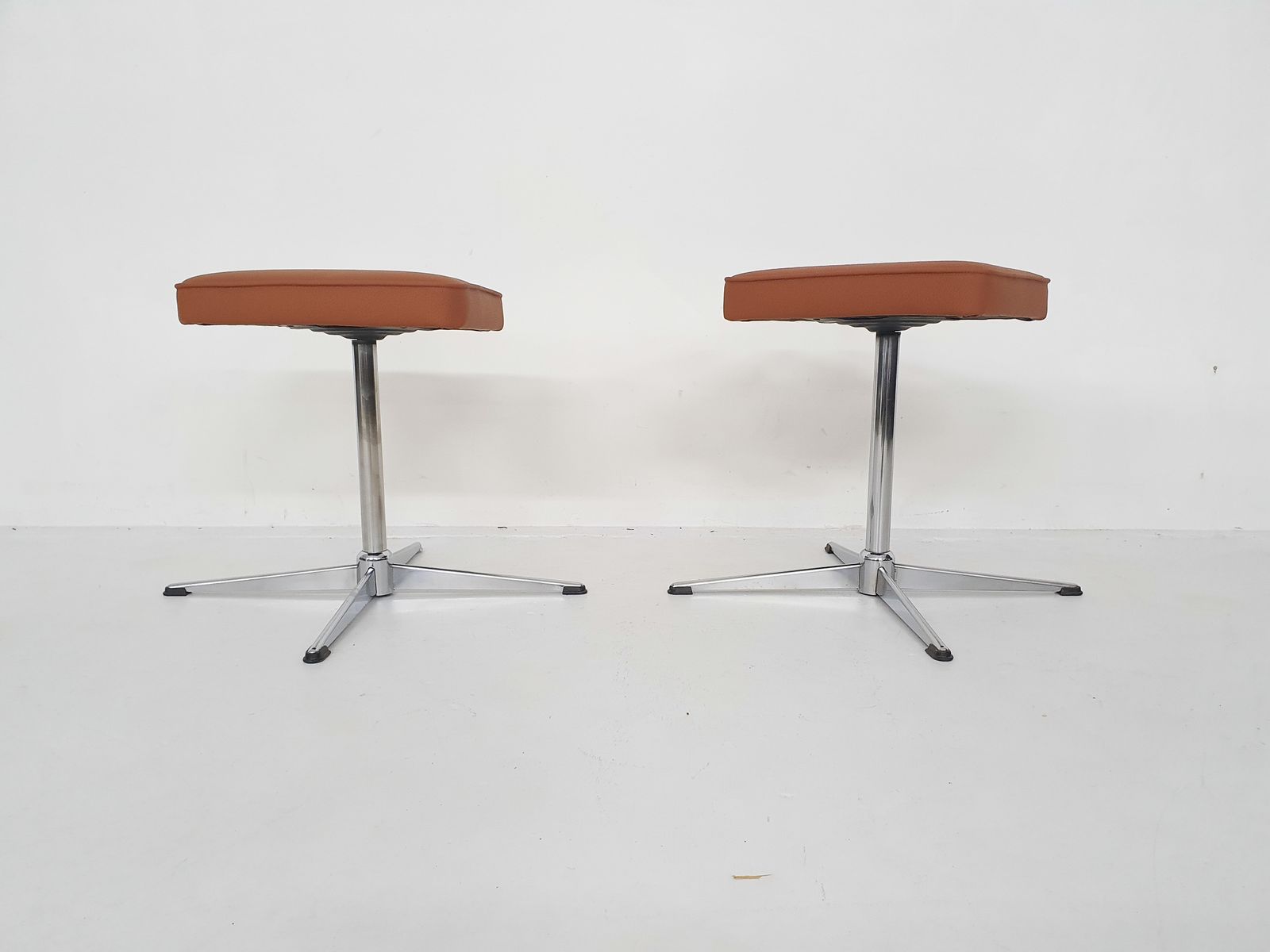 Set Of Two Mid Century Swivel Stools, Attrb. Brabantia, The Netherlands photo for sale