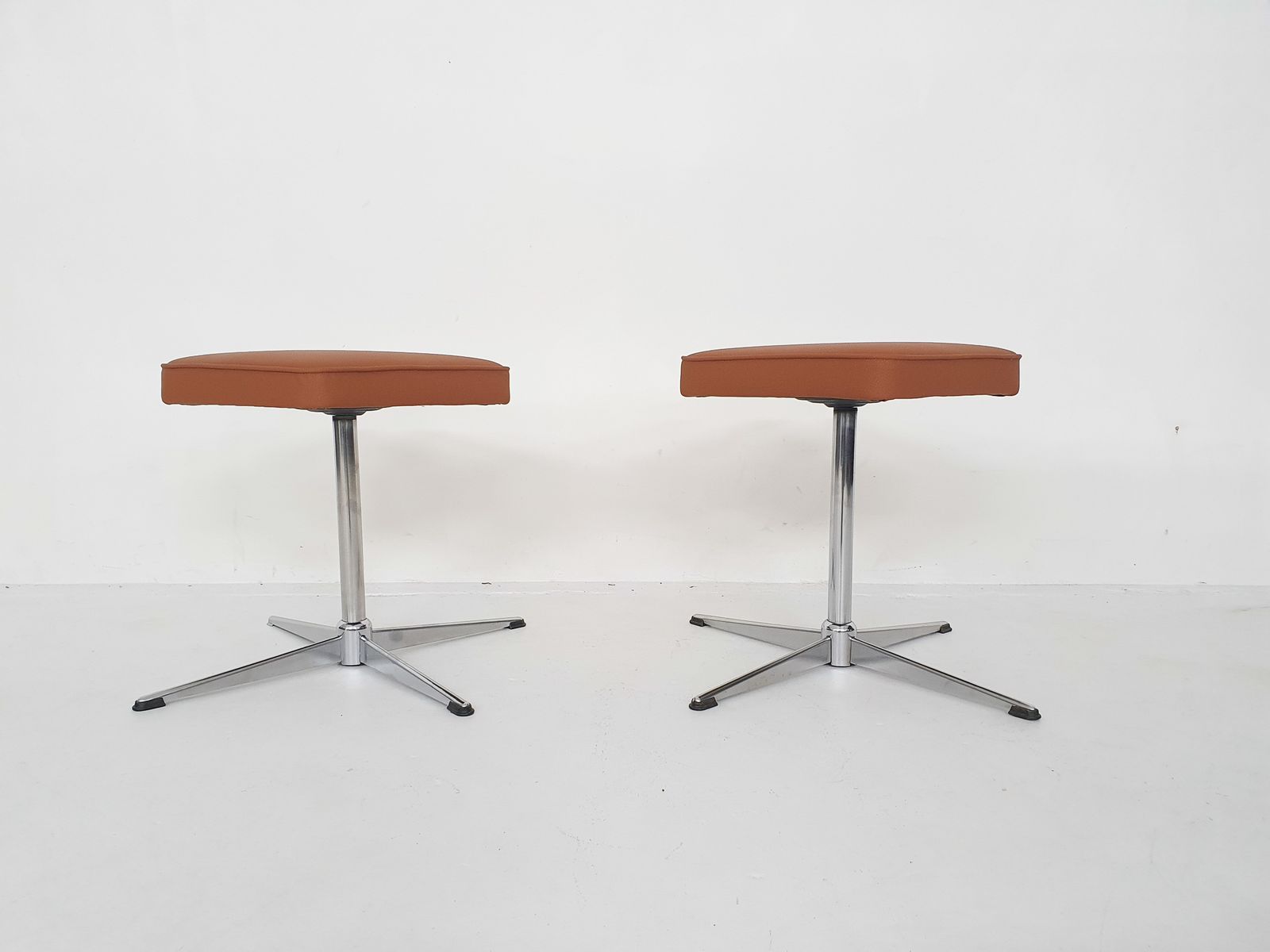 Set Of Two Mid Century Swivel Stools, Attrb. Brabantia, The Netherlands photo buy