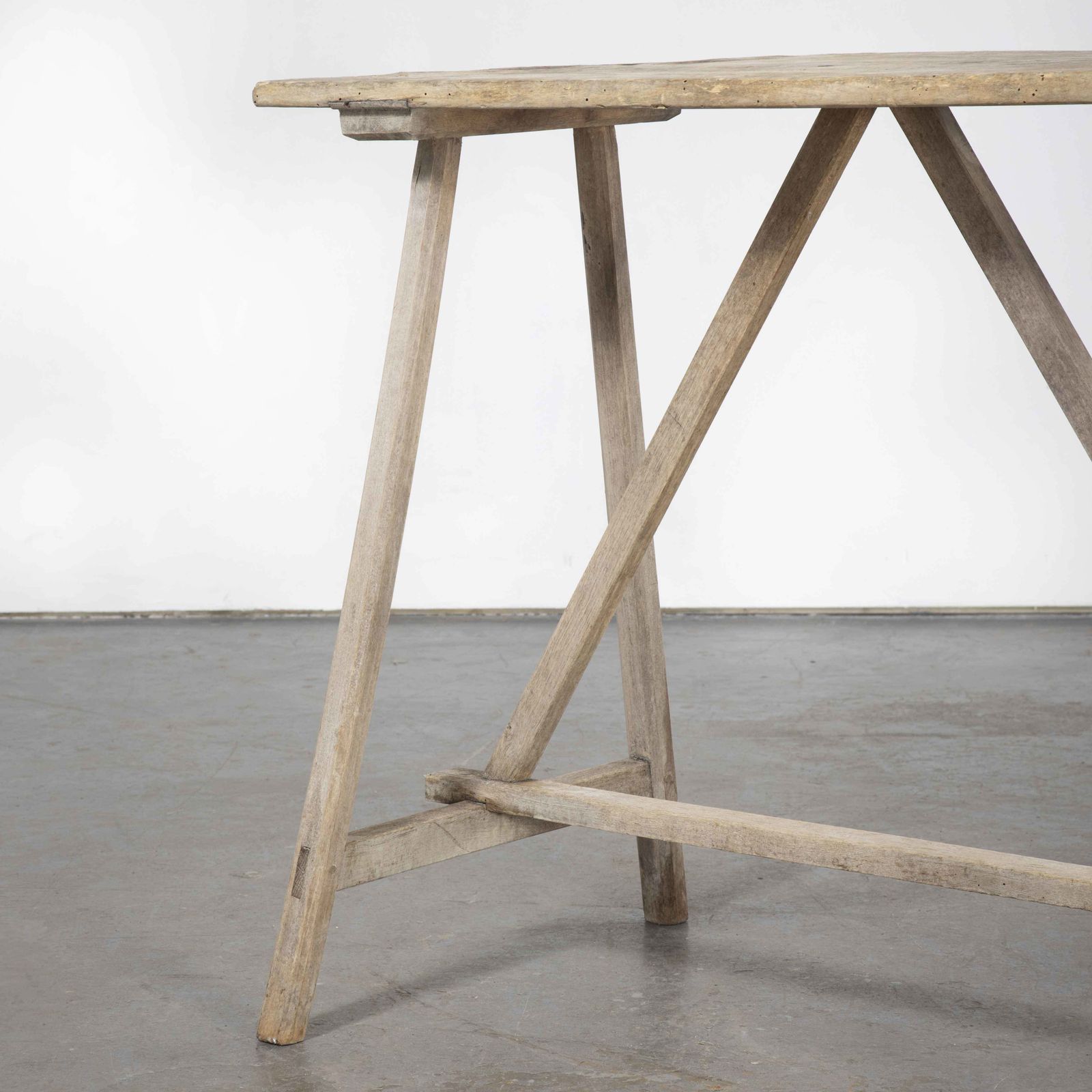 19th Century Original French Washing Table Scrubbed And Bleached Top And Rack photo furniture