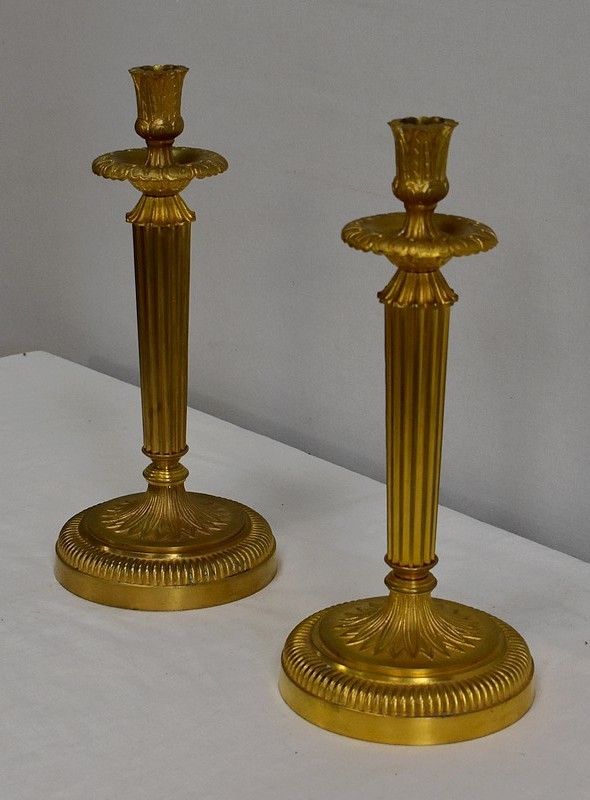 Pair Of Gilt Bronze Torches, Louis XVI Style   Early 20th Century photo Home Decor