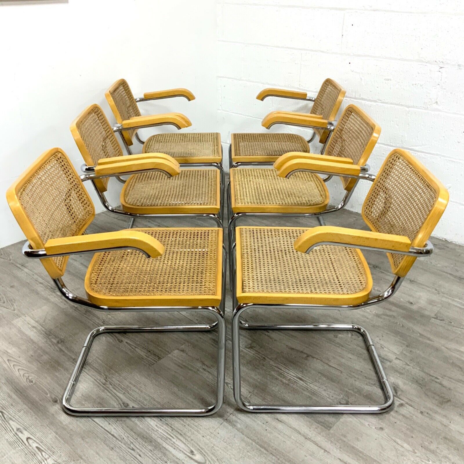 photo furniture Set Of 6 Vintage Mid Century Marcel Breuer Italian Made Cesca Chairs By Habitat