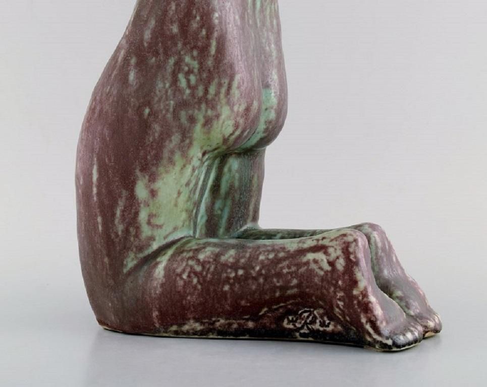 Harald Salomon For Rörstrand, Large Unique Sculpture Of Naked Woman photo vintage