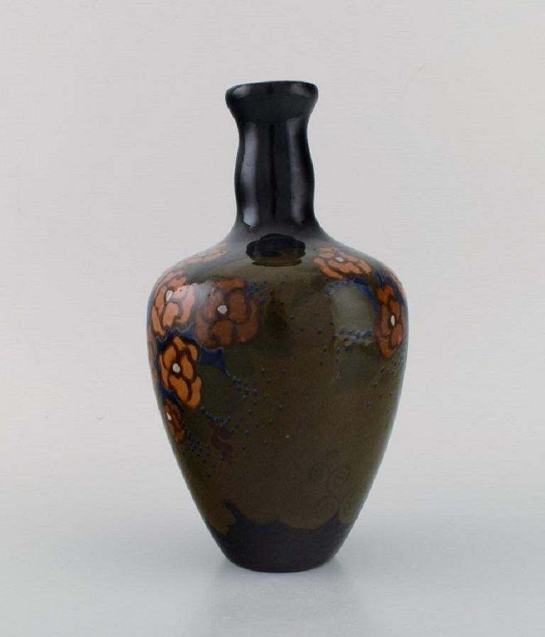 Arnhem, Holland, Antique Art Nouveau Vase With Hand Painted Flowers photo furniture