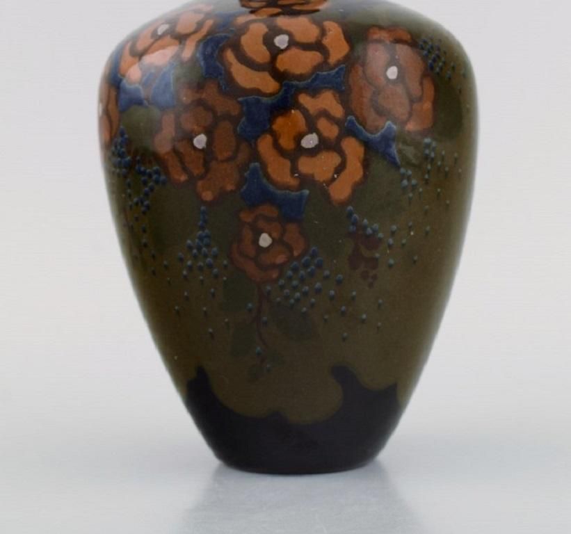 Arnhem, Holland, Antique Art Nouveau Vase With Hand Painted Flowers photo 425.0