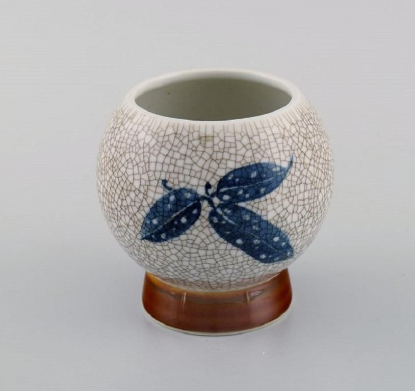 Art Deco Bing & Grøndahl Vase In Hand Painted Crackle Porcelain, 1920s photo furniture