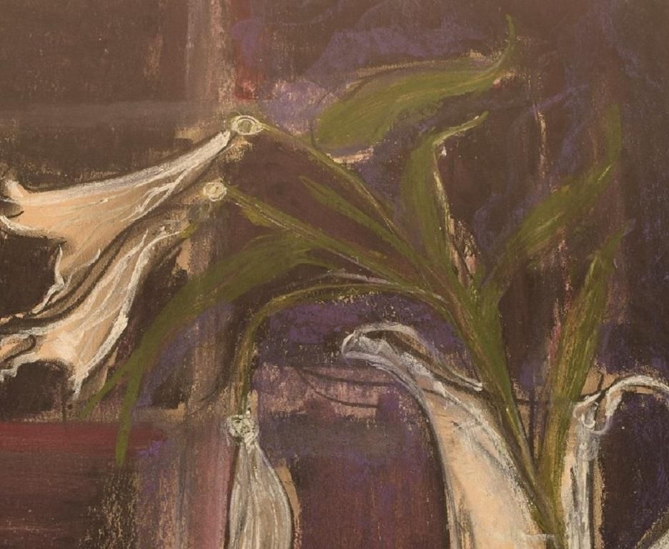 Kerstin Jönsson, Sweden, Pastel On Paper, "Lilies In A Jug" photo Art