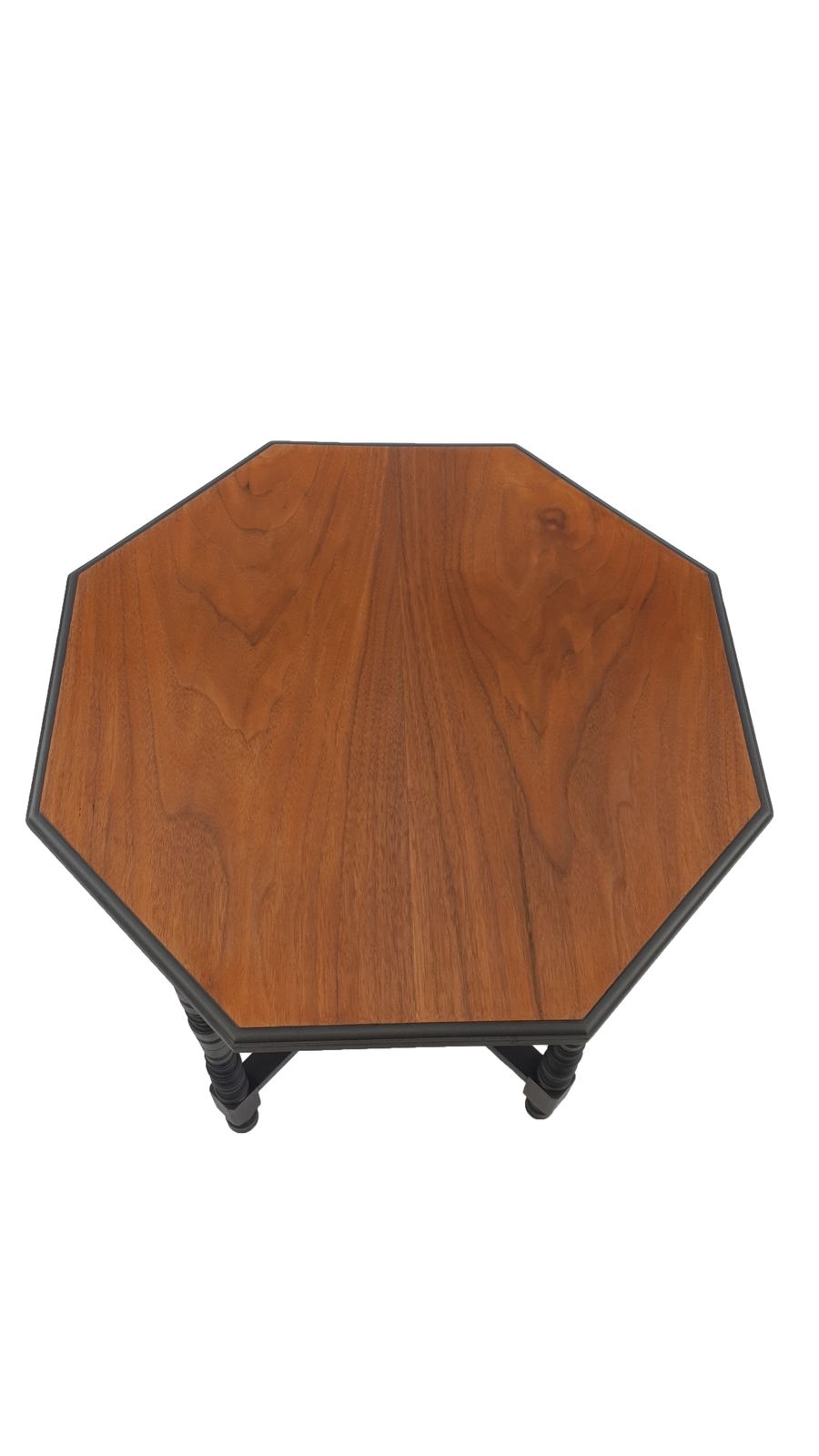 Edwardian Octagonal Mahogany And Black End Hall Lamp Occasional Table With Turned Legs photo Furniture