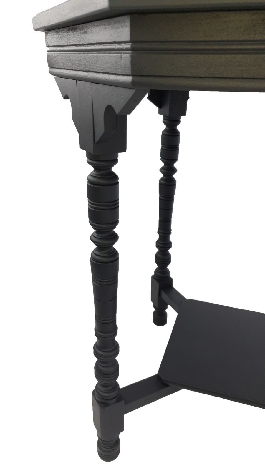 photo for sale Edwardian Octagonal Mahogany And Black End Hall Lamp Occasional Table With Turned Legs