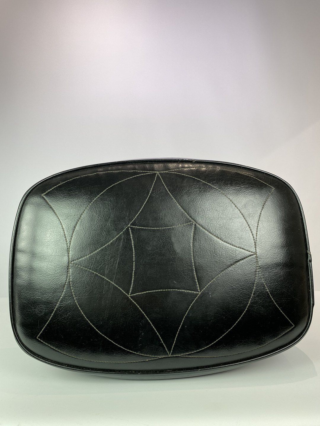 Stool With Black Faux Leather And Legs In Teak Of Danish Design From The 1960s photo buy