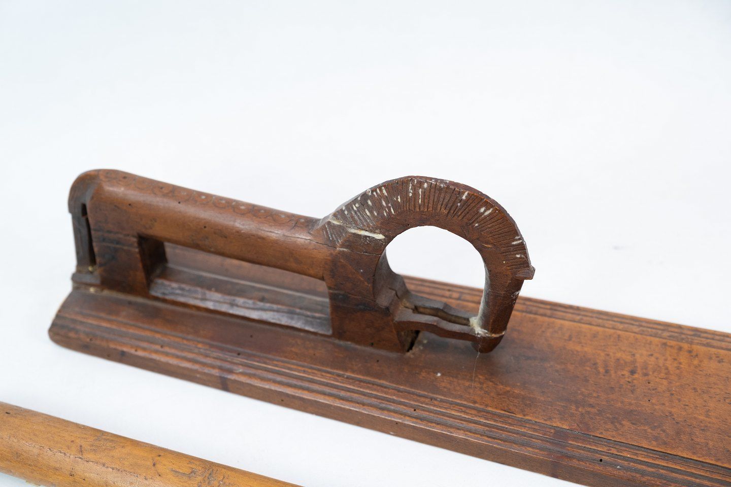 Beautifully Decorated Antique Board With Handle In The Shape Of A Horse In Dark Wood From The 1890s photo furniture