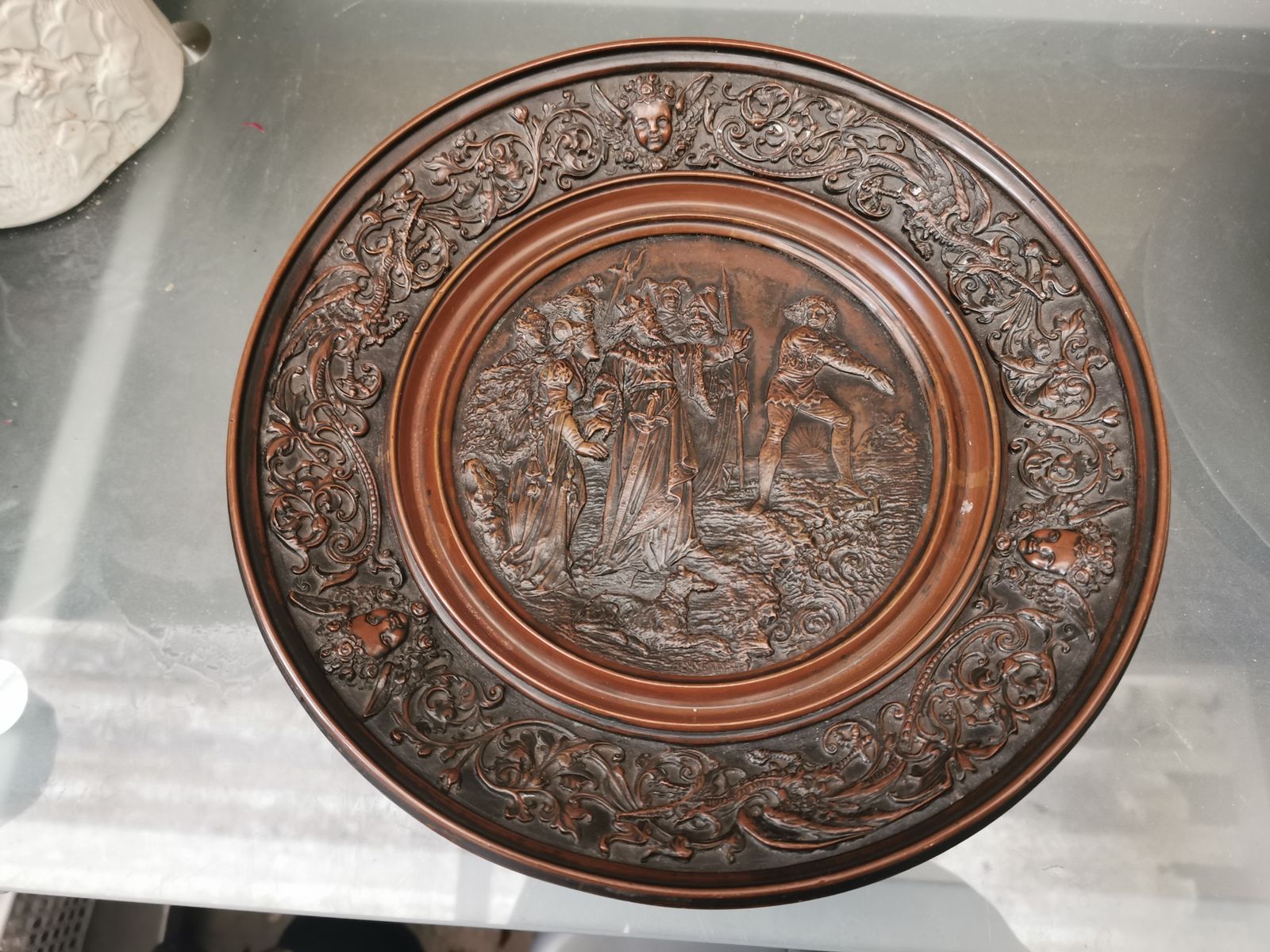 Art Union Of London Antique Bronze Engraved Tazza Or Comport photo furniture