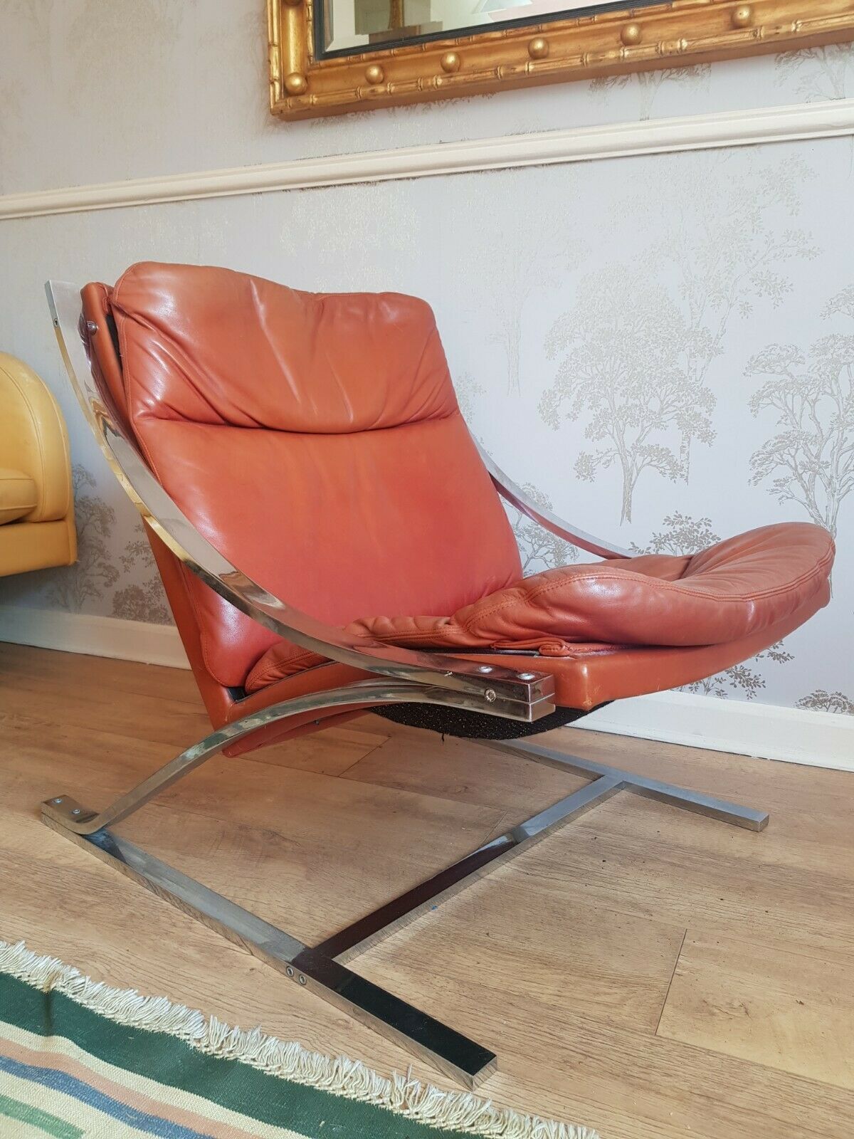 A Mid Century Leather Armchair By Paul Tuttle For Strassle Switzerland